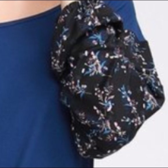 Blue Top with Floral Sleeves-New - Picture 2 of 2